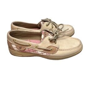 Sperry Womens Top Sider Driving Boat Leather Lace Up Tan Shoes Size 8M